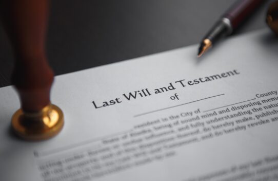 A document of a will and testament